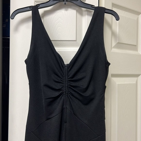 Emerald Sundae Black Side Slit Gown, plunging neckline - Picture 4 of 5